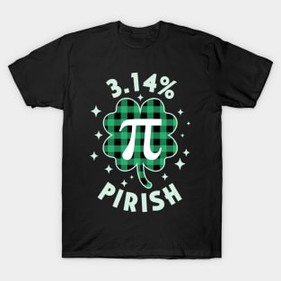 3.14% Pirish Saint Patricks Day Green Math Geek Pi Day T-Shirt